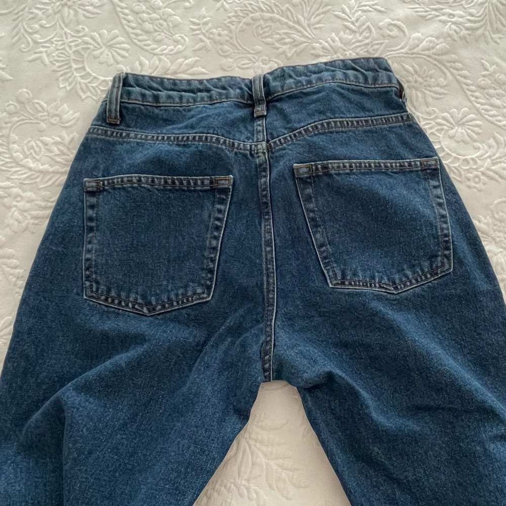 Free People We the Free Dark Denim Mom Jean 25 - Picture 11 of 16